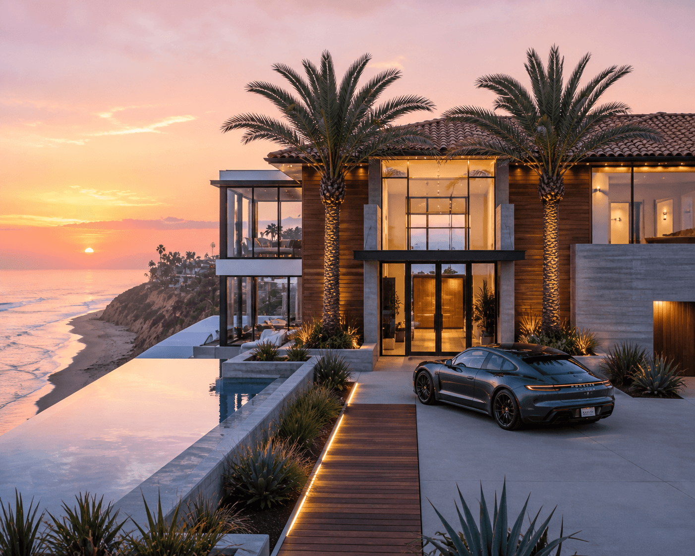 Bluff-top home along Camino del Mar